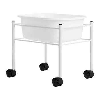 Pedicure Foot Basin on Wheels with Bowl, White