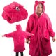 Warm Oversized Hoodie Blanket, Wearable Sweatshirt with Hood, Dark Pink