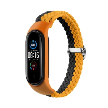 Telcon Braided Nylon Strap for Smart Band M3/M4/M5/M6, Orange/Grey