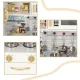 Kids Wooden Play Kitchen with LED Light and Accessories, 80 cm, White