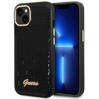 Guess Croco Collection Case for iPhone 14 Plus - Black