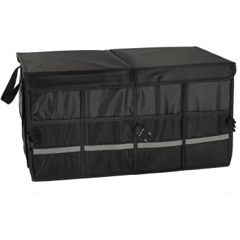 Large Car Trunk Organizer with Reflectors, 50L, Black