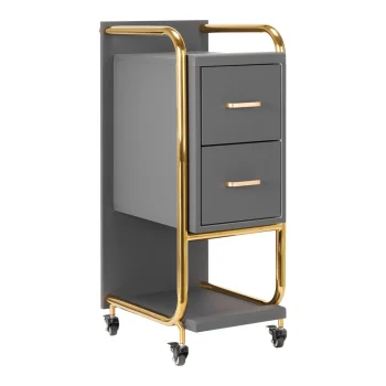 Gabbiano Solo Hairdressing Trolley, Grey/Gold