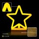 LED Neon Star Sign with Wood Stand Forever Light FLNW04 Christmas Decor, Warm White