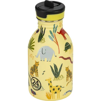 24Bottles Jungle Friends Kids Water Bottle, 250 ml, Yellow