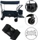 LUARO Folding Utility Beach Wagon with Canopy and Net, Black