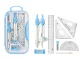 Precision 9-Piece Geometry Set for School with Compass and Case, Blue