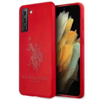 Samsung Galaxy S21 (SM-G991) US Polo Silicone On Tone Case Cover (USHCS21SSLHRTRE), Red
