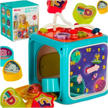 Bibi-inn 6-in-1 Interactive Educational Activity Cube with Piano, blue