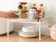 Single level metal shelf for kitchen countertop organizer loft stand