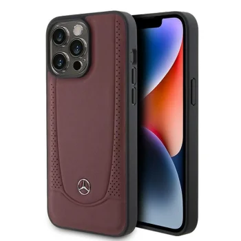 Mercedes iPhone 15 Pro Case Leather Urban Bengale, Red