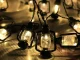 Solar LED Garden Garland with 30 Lanterns, 6.3m, Black