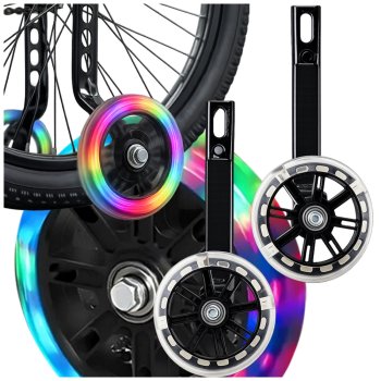 LED Kids Bike Training Wheels Light Up Bicycle Stabilizers 12-16 Inch