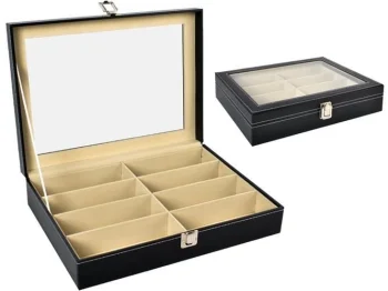 Soulima Glasses Organizer (8 Compartments, Black)
