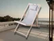 Folding Wooden Beach and Garden Sun Lounger with Pillow, Grey
