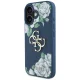 Guess Grained Roses Big 4G Logo Case for iPhone 16, Blue