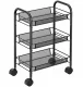 Mobile 3-Tier Kitchen Trolley Cart Black