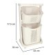 Floor Standing Double Deck Organizer Storage Baskets for Bathroom Kitchen on Wheels