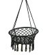 Garden Home Hammock Chair Swing from Braided Rope, Black