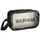 Set of 3 Clear Waterproof Travel Toiletry Bags, Makeup Organizer Pouches, Black
