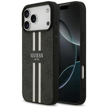 Guess 4G Printed Stripes MagSafe Phone Case Cover iPhone 17 Pro Max - black