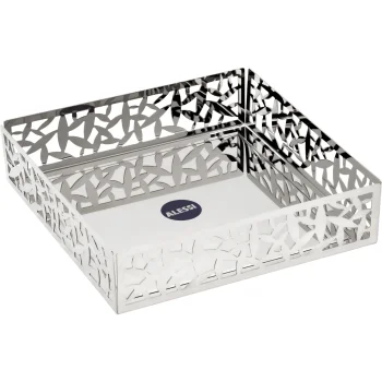 Alessi Cactus Flat Paper Napkin Holder MSA10, 20.5 x 20.5 cm, Silver