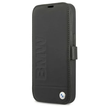 BMW Signature Genuine Leather Book Case for iPhone 13 mini, Black