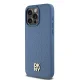 DKNY iPhone 15 Pro Max Case Leather Monogram Pattern MagSafe, Blue