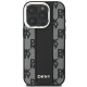 DKNY iPhone 16 Pro Case Leather Checkered Mono Pattern MagSafe, Black