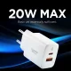 Spigen Essential EE202EU 20W GaN Wall Charger - White