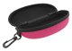 Hard Shell Glasses Case with Zipper and Clip, Pink