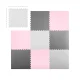 Puzzle foam mat 180x180cm 9 pcs grey pink