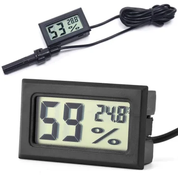 Built-in Digital Thermometer and Hygrometer with External Probe and LCD