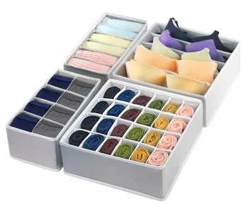 Drawer Organizer Set, 4 Pcs, Gray