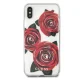 Dėklas Guess Flower Desire Red Rose skirtas iPhone X / XS, skaidrus