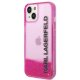 Apple iPhone 14 Plus 6.7\" Karl Lagerfeld Liquid Glitter Elong Case Cover (KLHCP14MLCKVF), Pink