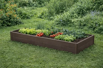 Raised Garden Bed KLASIKA Woodlook 1500x500x200 mm, Brown