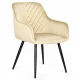 ModernHome Velvet Upholstered Dining Chairs with Armrests, Set of 2, Beige