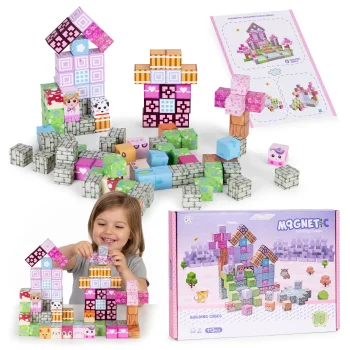 Multistore Magnetic Building Blocks for Kids, 113 pcs