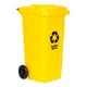 Set of 5 Waste Bins for Recycling 240L Blue Green Yellow Black Brown
