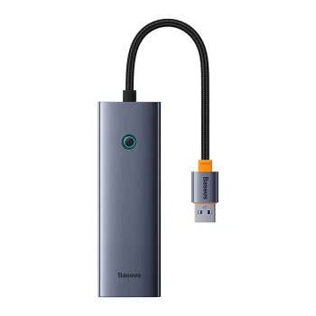 Baseus UltraJoy 4in1 USB-A Hub 3 x USB-A 3.0 + RJ45 - Gray