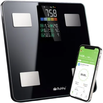 Ruhhy 00020675 Analytical Body Scale with LCD, Black