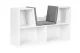 Ecotoys ZKB-5W Kids Storage Shelf with Seat, White