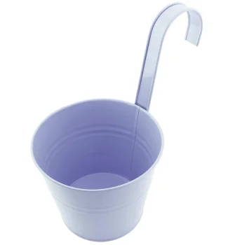 Balcony flower pot with handle 16 cm, light purple