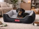 Soft Velour Dog Bed, Rectangular, 65x55 cm, Grey