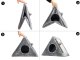 Triangle Cat Scratcher House with Bed and Toy Ball, Grey
