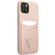 Guess Saffiano Triangle Logo Cardslot Case for iPhone 13 mini, Pink