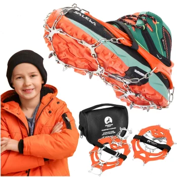 MOUNTAIN GOAT Kids Hiking Ice Cleats M (28-32), Orange