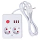 Maclean MCE387 W Power Strip, 2 Outlets, 3xUSB, 2500W, 1.5m, White