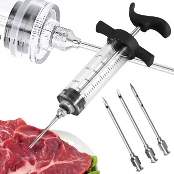 Meat Injector Syringe for Marinating, 50ml, 3 Needles